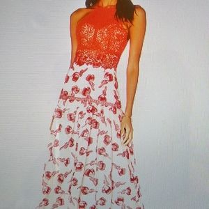 Rebecca Taylor Midi floral sleeveless dress